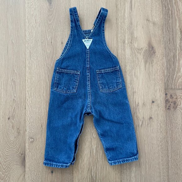 Vintage OshKosh B’Gosh Overalls 18 Months Vestbak Denim Blue Toddler Snap Crotch - Picture 4 of 12